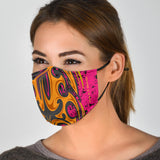 Racing Style Pink & Orange Design Protection Face Mask