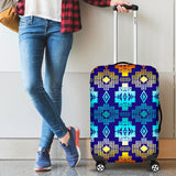 Blue Fire Luggage Cover