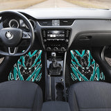Racing Style Ice Blue & Black Stripes Vibes Front Car Mats