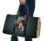 Luxury Metallic Snake Skin Design King With Queen Card With Roses And Monogram Style Travel Bag
