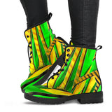 Racing Brazil Style Green & Yellow Unisex Leather Boots
