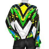 Racing Style Yellow & Neon Green Splash Vibe Women's Sweater