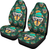 Funny Lovely Green Dachshund Car Seat Cover