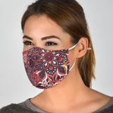 Luxury Mandala Red & Bordeaux Design Protection Face Mask