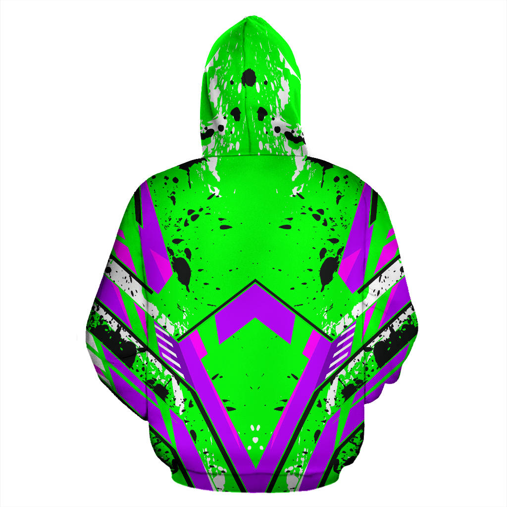 Racing Style Purple & Neon Green Vibes All Over Hoodie This is iT Original