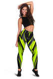 Racing Style Neon Green & Black Colorful Vibe Women's Leggings
