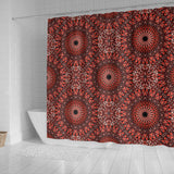 Red Spiritual Mandala Shower Curtain