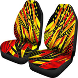 Racing Style Wild Orange & Colorful Red Stripes Vibes Car Seat Covers