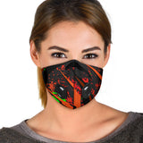 Luxury Racing Style Black & Neon Green Design Art Premium Protection Face Mask