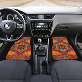 Luxury Orange Mandala Style Front Car Mats