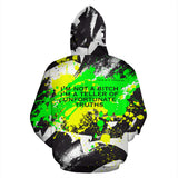 Teller of unfortunate truths. Luxury Abstract Camouflage Art with Neon Splash All Over Hoodie