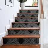 Lovely Black Bandana Style Stair Stickers 6 Steps