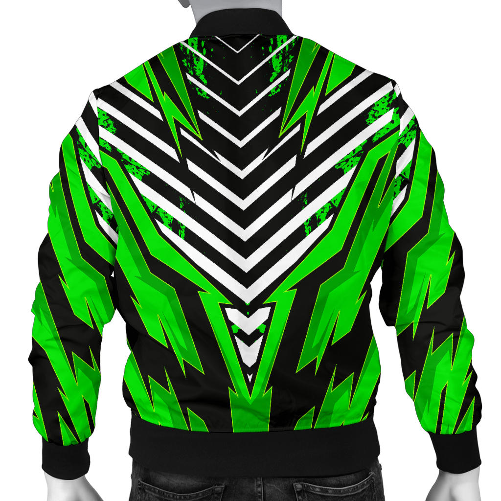 Racing Style Funky Green & Black Vibes Men's Bomber Jacket – This is iT ...