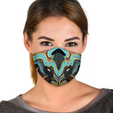 Luxury Light Blue & Gold Marble Design Premium Protection Face Mask