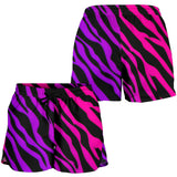 Lovely Psychedelic Pink And Purple Zebra Women's Shorts