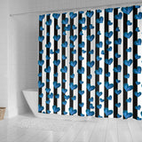 Blue Hearts Shower Curtain