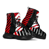 Racing Style Bloody Red  & White Vibes Chunky Boots
