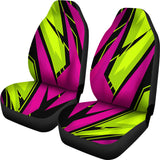 Racing Style Pink & Green Colorful Vibes Car Seat Covers