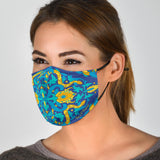 Retro Ornamental Special Light Blue Design Protection Face Mask