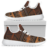 Brown Ethnic Ornament 2 Mesh Knit Sneakers