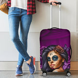 Violet Skull Luggage Cover