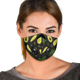 Amazing Luxury Avocado Art With Black Background Premium Protection Face Mask