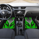 Racing Style Green & White Stripes Vibes Front Car Mats