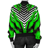 Racing Style Funky Green & Black Vibes Women's Bomber Jacket