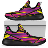 Racing Style Purple & Yellow Colorful Vibe Mesh Knit Sneakers