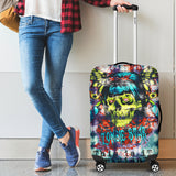 Famous Rock Zombie Star Madam X Navy Blue Tie Dye X Marble Design Luggage Cover