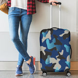 Blue Camouflage Luggage Cover