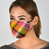Tartan Design in Super Fresh Orange & Pink Colors Protection Face Mask