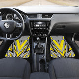 Racing Style Yellow & Grey Stripes Vibes Front Car Mats
