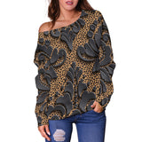 Royal Black Women's Off Shoulder Sweater