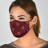 Luxury Perfect Bordeaux Bandana Style Protection Face Mask