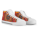 Orange Mandala White Style High Top Shoe