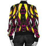 Racing Style Dark Neon & Yellow Vibes Women's Bomber Jacket