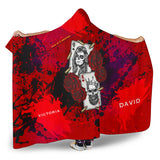 Customised name King & Queen Wild Red Design Hooded Blanket