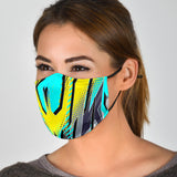 Racing Style Ocean Blue & Yellow Protection Face Mask