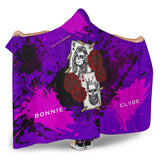 Customised name King & Queen Wild Violet Design Hooded Blanket
