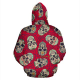 Red Style & Skull Design All Over Hoodie