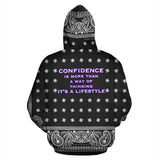 Confidence is more than a way of thinking. Bandana Black & White Style Hoodie