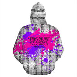Future we always talk about. Pink & Violet Splash on White Positive Design Hoodie