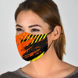 Racing Style Orange & Yellow Stripes One Protection Face Mask