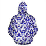 Amazing Traditional White & Blue Ornaments Vibes Four All Over Hoodie