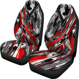Extreme Racing Army Style Grey & Red Design Car Seat Covers