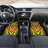Racing Style Orange & Yellow Stripes Vibes Front Car Mats