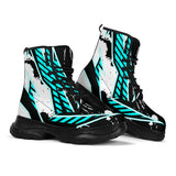 Racing Style Ice Blue & White Vibes Chunky Boots
