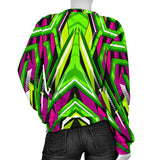 Racing Style Neon Green & Pink Vibes Women's Sweater