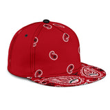 Luxury Royal Red Bandana Style Paisley Design Snapback Hat